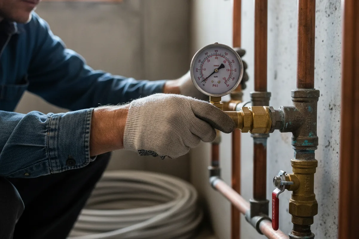 Pressure testing a repaired line during Water Line Repair in Kaweah